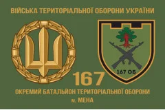 Флаг 167 ОБТрО (отдельный батальон Территориальной обороны) ВСУ. Вариант-07
