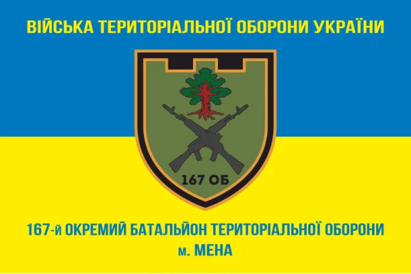 Флаг 167 ОБТрО (отдельный батальон Территориальной обороны) ВСУ. Вариант-08