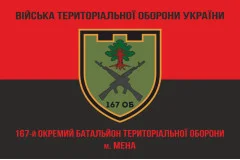 Флаг 167 ОБТрО (отдельный батальон Территориальной обороны) ВСУ. Вариант-10