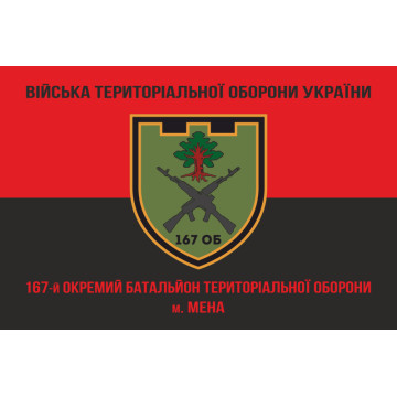 Прапор 167 ОБТрО (окремий батальйон Територіальної оборони) ЗСУ. Варіант-10
