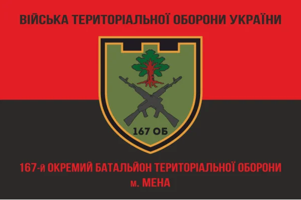 Флаг 167 ОБТрО (отдельный батальон Территориальной обороны) ВСУ. Вариант-10