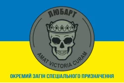 Флаг ООСП (отдельный отряд специального назначения) «Любарт» ССО ВСУ. Вариант-02
