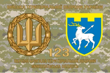 Флаг 123 ОБрТрО ВСУ (отдельная бригада территориальной обороны). Вариант-09