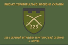 Флаг 225 ОБТрО (отдельный батальон Территориальной обороны) ВСУ. Вариант-02