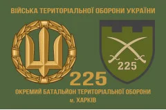 Флаг 225 ОБТрО (отдельный батальон Территориальной обороны) ВСУ. Вариант-03