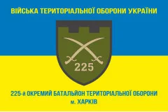 Флаг 225 ОБТрО (отдельный батальон Территориальной обороны) ВСУ. Вариант-04