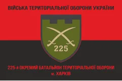 Флаг 225 ОБТрО (отдельный батальон Территориальной обороны) ВСУ. Вариант-08