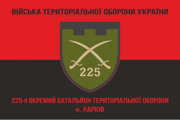 Флаг 225 ОБТрО (отдельный батальон Территориальной обороны) ВСУ. Вариант-08