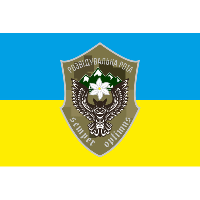 Прапор 10 ОГШБр (окрема гірсько-штурмова бригада) ВСУ, розвідрота. Варіант-01 Прапор 10 ОГШБр (окрема гірсько-штурмова бригада) ВСУ, розвідрота. Варіант-01