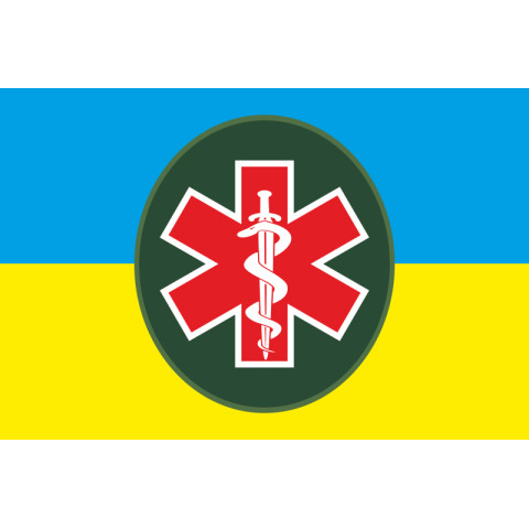 Флаг тактической медицины ВСУ. Вариант-01 Флаг тактической медицины ВСУ. Вариант-01