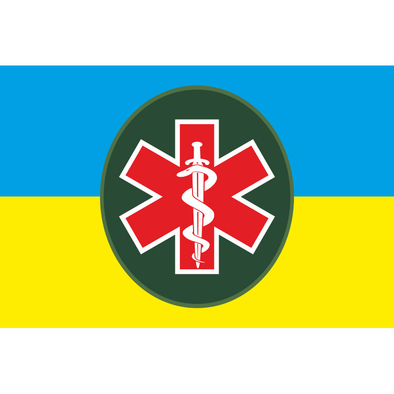 Флаг тактической медицины ВСУ. Вариант-01 Флаг тактической медицины ВСУ. Вариант-01