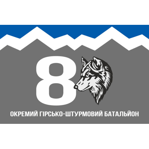 Прапор 8 ОГШБ (окремий гірсько-штурмовий батальйон) 10 ОГШБр ЗСУ. Варіант-06