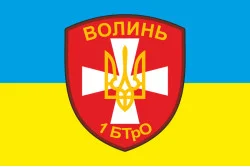 Флаг 1 БТрО (батальон территориальной обороны) «Волынь» ВСУ. Вариант-01 Флаг 1 БТрО (батальон территориальной обороны) «Волынь» ВСУ. Вариант-01
