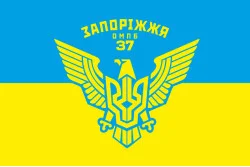 Флаг 37 ОМПБ (отдельный мотопехотный батальон) ВСУ "Запорожье". Вариант-02 Флаг 37 ОМПБ (отдельный мотопехотный батальон) ВСУ "Запорожье". Вариант-02