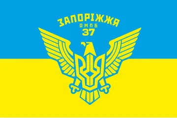 Флаг 37 ОМПБ (отдельный мотопехотный батальон) ВСУ "Запорожье". Вариант-02 Флаг 37 ОМПБ (отдельный мотопехотный батальон) ВСУ "Запорожье". Вариант-02