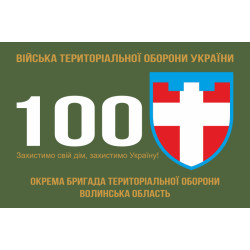 Флаг 100 ОБрТрО ВСУ (отдельная бригада территориальной обороны). Вариант-01