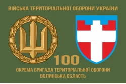 Флаг 100 ОБрТрО ВСУ (отдельная бригада территориальной обороны). Вариант-02 Флаг 100 ОБрТрО ВСУ (отдельная бригада территориальной обороны). Вариант-02