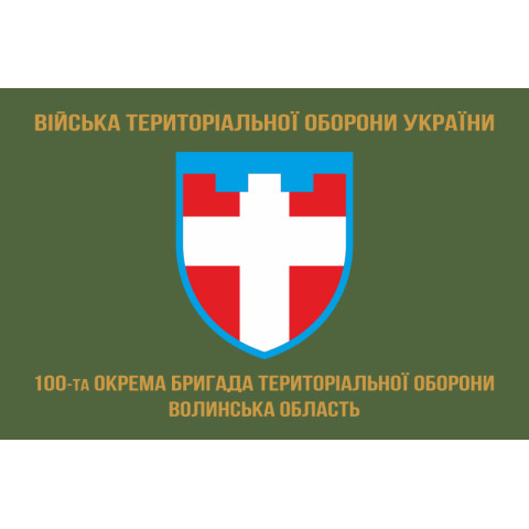 Прапор 100 ОБрТрО ЗСУ (окрема бригада територіальної оборони). Варіант-04
