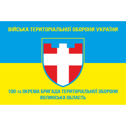 Флаг 100 ОБрТрО ВСУ (отдельная бригада территориальной обороны). Вариант-05