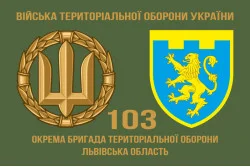 Прапор 103 ОБрТрО ЗСУ (окрема бригада територіальної оборони). Варіант-02 Прапор 103 ОБрТрО ЗСУ (окрема бригада територіальної оборони). Варіант-02