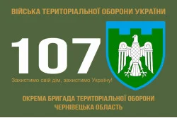 Прапор 107 ОБрТрО ЗСУ (окрема бригада територіальної оборони). Варіант-01 Прапор 107 ОБрТрО ЗСУ (окрема бригада територіальної оборони). Варіант-01