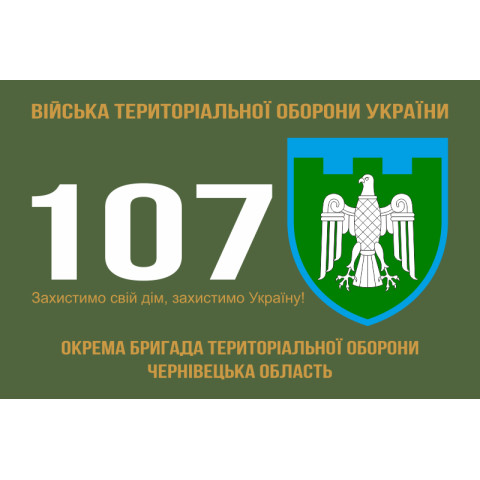 Прапор 107 ОБрТрО ЗСУ (окрема бригада територіальної оборони). Варіант-01