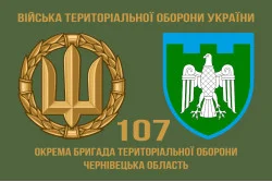Прапор 107 ОБрТрО ЗСУ (окрема бригада територіальної оборони). Варіант-02 Прапор 107 ОБрТрО ЗСУ (окрема бригада територіальної оборони). Варіант-02