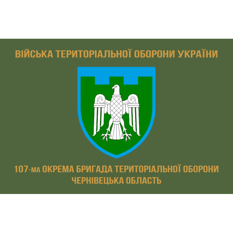 Прапор 107 ОБрТрО ЗСУ (окрема бригада територіальної оборони). Варіант-04 Прапор 107 ОБрТрО ЗСУ (окрема бригада територіальної оборони). Варіант-04