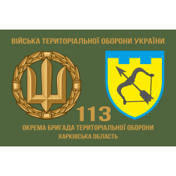 Прапор 113 ОБрТрО ЗСУ (окрема бригада територіальної оборони). Варіант-02 Прапор 113 ОБрТрО ЗСУ (окрема бригада територіальної оборони). Варіант-02