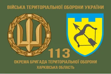 Флаг 113 ОБрТрО ВСУ (отдельная бригада территориальной обороны). Вариант-02