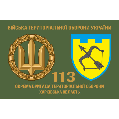 Прапор 113 ОБрТрО ЗСУ (окрема бригада територіальної оборони). Варіант-02