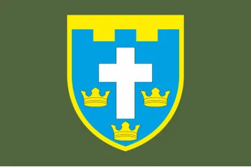 Флаг 124 ОБрТрО ВСУ (отдельная бригада территориальной обороны). Вариант-03 Флаг 124 ОБрТрО ВСУ (отдельная бригада территориальной обороны). Вариант-03