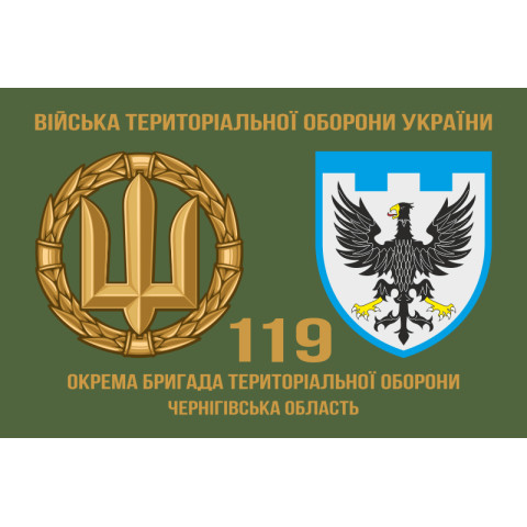 Прапор 119 ОБрТрО ЗСУ (окрема бригада територіальної оборони). Варіант-02