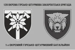 Флаг 1 ОГШБ (отдельный горно-штурмовой батальон) 128 ОГШБр ВСУ. Вариант-03 Флаг 1 ОГШБ (отдельный горно-штурмовой батальон) 128 ОГШБр ВСУ. Вариант-03