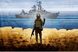 Прапор «Русский военный корабль, иди нах@й!». Варіант-09