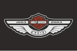 Флаг любителей Harley-Davidson (рус. Харли-Дэвидсон)-100 лет. Вариант-02
