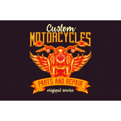 Флаг Custom Motorcycles. Вариант-05