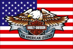 Флаг любителей Harley-Davidson, An American legend. Вариант-07 Флаг любителей Harley-Davidson, An American legend. Вариант-07