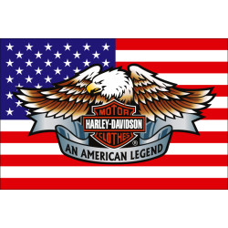 Флаг любителей Harley-Davidson, An American legend. Вариант-07