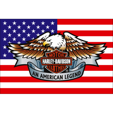Флаг любителей Harley-Davidson, An American legend. Вариант-07