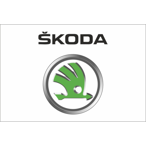 Флаг любителей Škoda (рус. Шкода). Вариант-01 Флаг любителей Škoda (рус. Шкода). Вариант-01