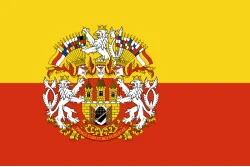 Прапор міста Прага з гербом, Чехія Прапор міста Прага з гербом, Чехія