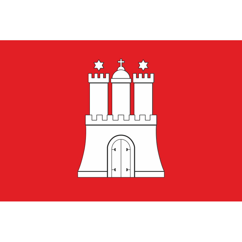 Прапор міста Гамбург, Німеччина Прапор міста Гамбург, Німеччина