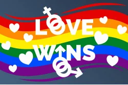 Флаг LGBT Love Wins. Вариант-01 Флаг LGBT Love Wins. Вариант-01