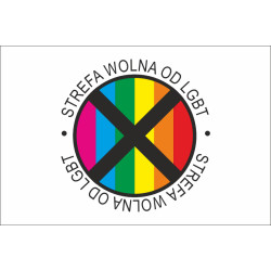 Флаг «STREFA WOLNA OD LGBT». Вариант-01 Флаг «STREFA WOLNA OD LGBT». Вариант-01