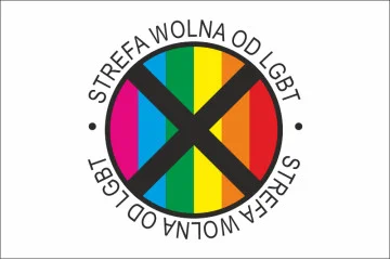 Прапор «STREFA WOLNA OD LGBT». Варіант-01 Прапор «STREFA WOLNA OD LGBT». Варіант-01