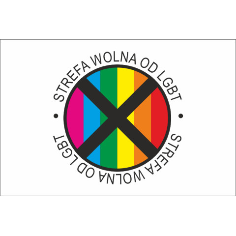 Флаг «STREFA WOLNA OD LGBT». Вариант-01 Флаг «STREFA WOLNA OD LGBT». Вариант-01