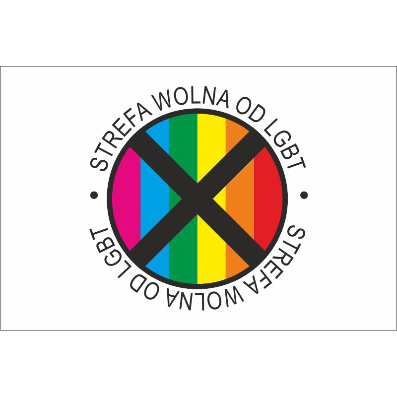Флаг «STREFA WOLNA OD LGBT». Вариант-01 Флаг «STREFA WOLNA OD LGBT». Вариант-01