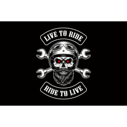 Флаг LIVE TO RIDE. Вариант-06