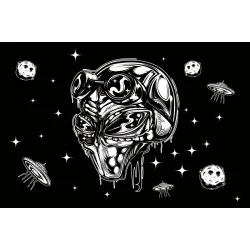 Флаг НЛО (неопознанный летающий объект). Вариант-07 Флаг НЛО (неопознанный летающий объект). Вариант-07